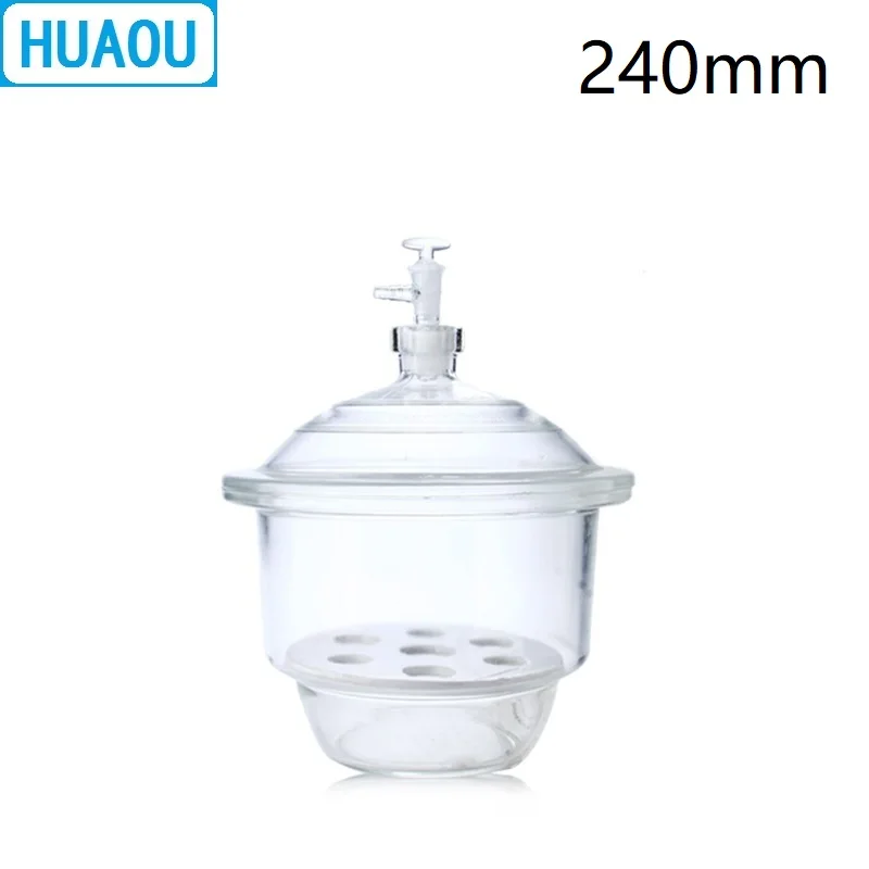 HUAOU 240 мм вакуум-эксикатор с землей в кран фарфоровая тарелка ясно Стекло лабораторное оборудование для сушки