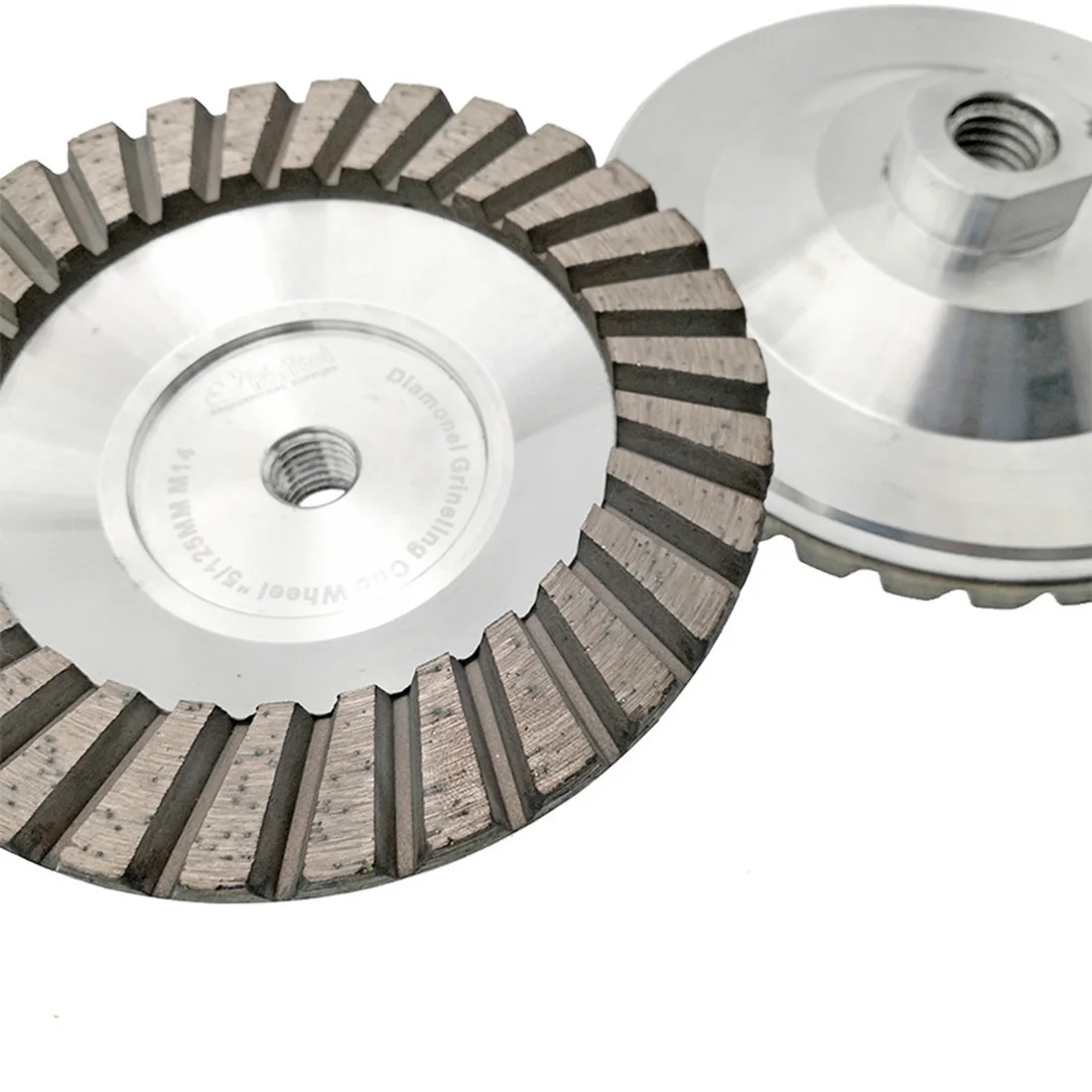 DIATOOL 2PK Dia 125mm/5inch Aluminum Based Diamond Grinding Cup Wheel M14 thread Grit #30 Grinding Wheel For Granite Concrete