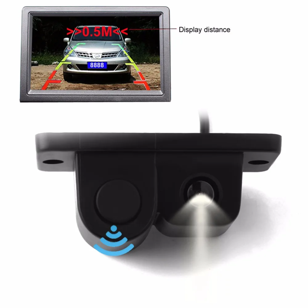 Beste Gloednieuwe 2in1 LCD Auto SUV Reverse Parking Radar amp; Achter View Backup 120 graden Groothoek Camera Kit Auto Achteruitrijcamera Camera