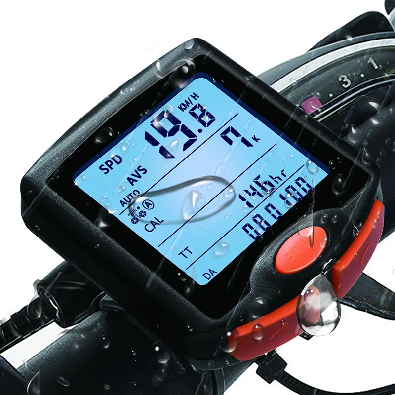 

2018 Wireless Cycling Computer Speed Sensor Digital Multi-Functions Bike Cycle Computer Waterproof Bicycle Odometer Stopwatch