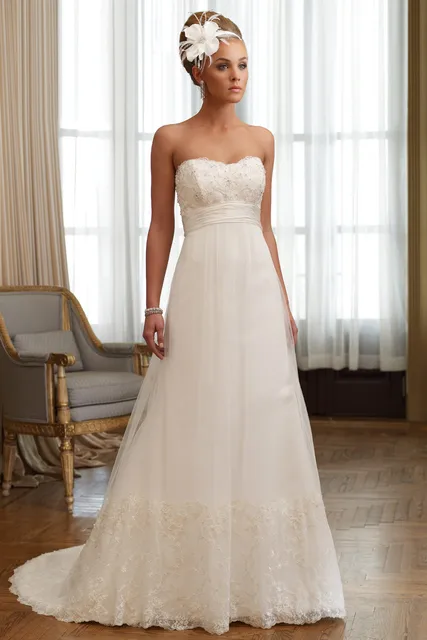 High Waist Sweetheart Wedding Dress