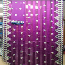 Высококачественная шелковая ткань для леди платье вышитая Джордж шелковая ткань Африканская металлическая шелковая ткань 114 см/8 мм 7 ярдов HL062705