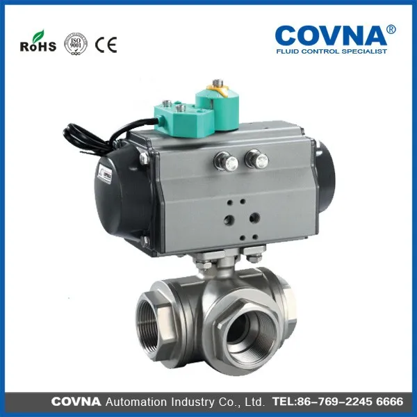 Three Ways  Pneumatic Actuated Valve 