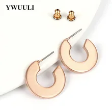 YWUULI простые металлические полые круглые серьги-гвоздики для женщин Открытый круг геометрические Уха Шпильки Модные ювелирные изделия подарок RY269