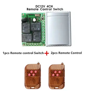 

433Mhz Universal Wireless Remote Control Switch DC12V 4CH relay Receiver Module and 2pcs 4 channel RF Remote 433 Mhz Transmitter