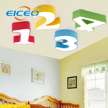 

Children's Ceiling Lamp LED Digital 1234 Blue Red Green Color Cartoon Children's Bedroom, Kindergarten Classroom Aisle Lighting