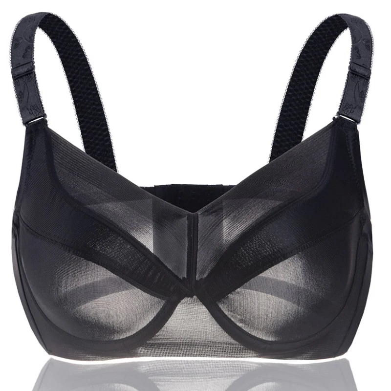 

Free shipping Comfortable Womens Smooth Seamless Bra Full Coverage Big Size Silky Underwired Ultra-thin Bra 34~48 B C D E F G H