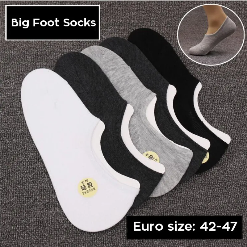 Extra Large big foot men cotton sock breathable odorless causal silicon
