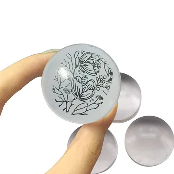 YZWLE 2017 Unique New Hot Design Pure Clear Jelly Silicone Nail Art Stamper Head Transparent 2.8cm Nail Stamp Stamping Tools