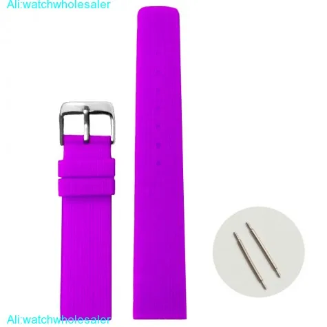 20mm Dark Violet Color Silicone Jelly Rubber Ladies Watch Band Strap WB1071W20JB