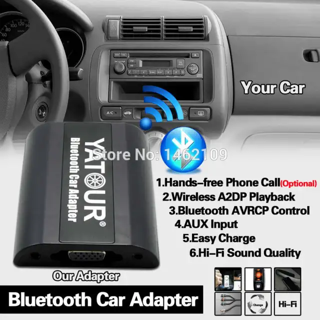 Us 74 1 23 Off Yatour Bluetooth Car Adapter Digital Music Cd Changer 2 4 Switch Cable Connector For Honda Accord Civic Fr V Legend Jazz Acura In