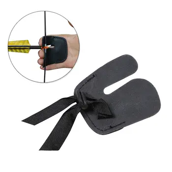 Черные защитные подушечки для стрельбы из лука для пальцев перчатки вкладка Защитное снаряжение спортивный лук стрелка Регулируемая