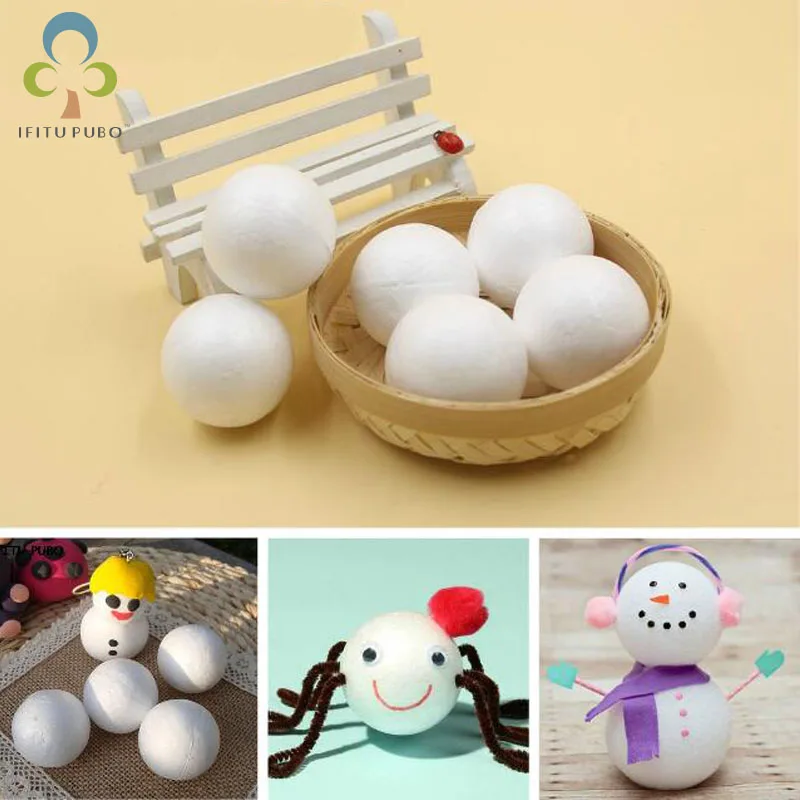 

10PCS/Lot 7cm Modelling Polystyrene Styrofoam Foam Ball White Craft Balls For DIY Christmas Party Decoration Supplies Gifts GYH