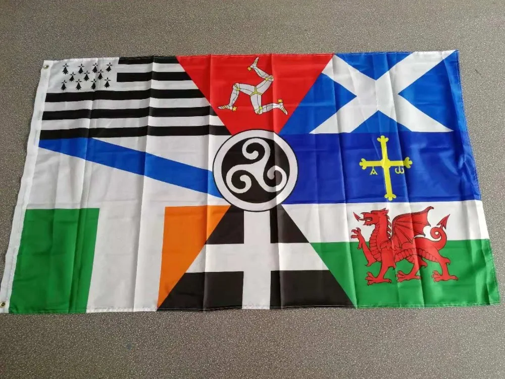 

johnin 90x150cm European Pan Celtic Nations Flag Ireland Scotland Wales Brittany