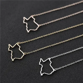

10PCS Outline USA State Texas Map Necklace Simple Hollow Open Line Geography American TX Pendant Necklaces Hometown Souvenir