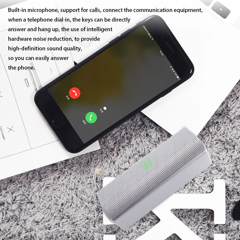 Bluetooth будильник TF карта AUX двойной динамик стерео портативный сабвуфер