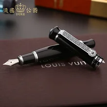 Германия, Duke 558, роскошная черная Толстая перьевая ручка, высокое качество, металлическая подарочная ручка, чехол, 0,5 мм, чернильные ручки для работы