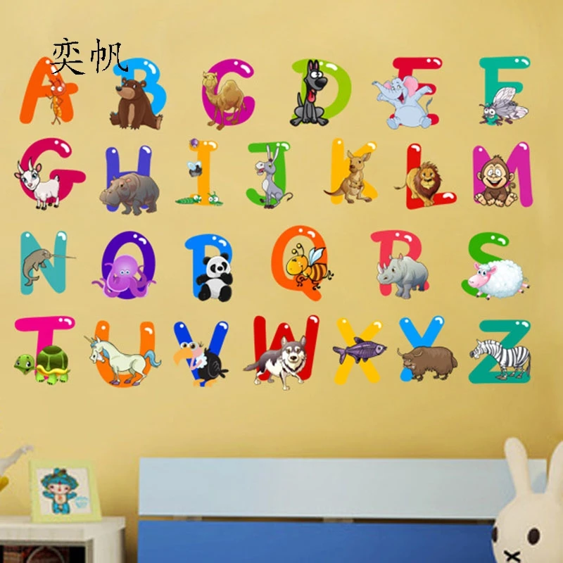 

26 English Letters PVC Wall Stickers Self-adhesive Wall Paper For Living Room Bedroom Decoration Wallcovings Can Remove