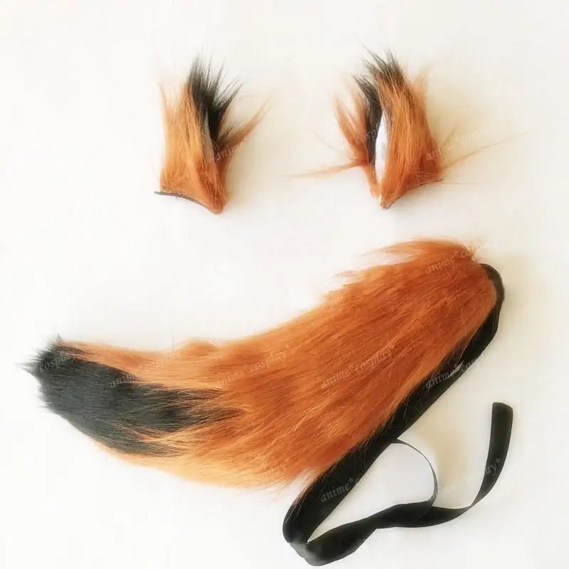 

2016 Zootopia Movie Nick Wilde FOX Plush Ear and 40cm Tail Prop handmade