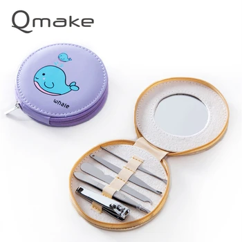

Lovely Portable Nail Tools Manicure Set Nails Clipper With Glass Zipper pocket kit For toe finger For Gift Travel Daily Using
