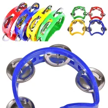 Новинка, музыкальный инструмент, ручной бубен, металлический колокольчик, пластмассовая погремушка, шариковый перкуссия для KTV, вечерние игрушки для детей