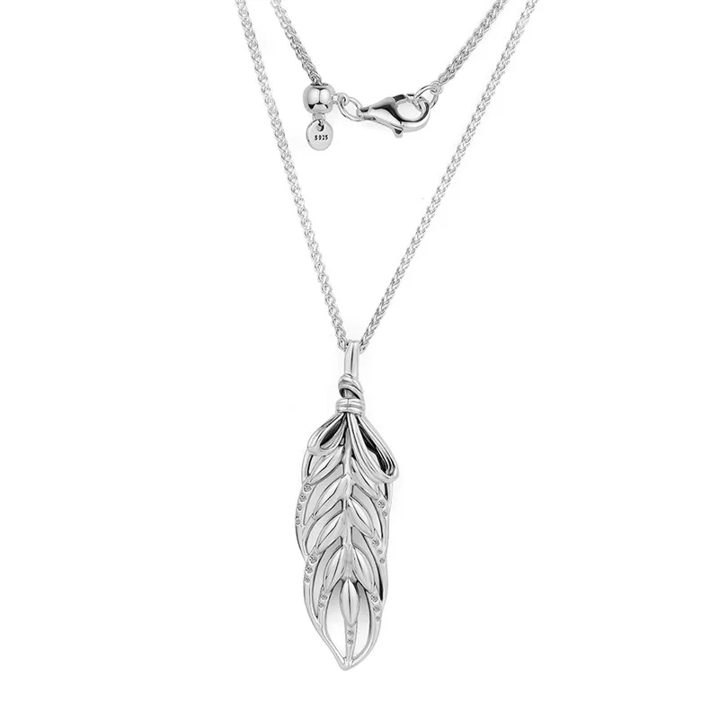 

Pandulaso Floating Grains Statment Necklaces Autumn Silver Chain Necklaces & Pendants for Women Silver 925 Jewelry Accessories