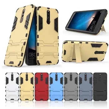 

50pcs/lot New Arrival Hybrid 2 in 1 Hard PC +TPU Back Case For Huawei Mate 10 Lite Honor 9i Maimang 6 With Stand Flexible Armor