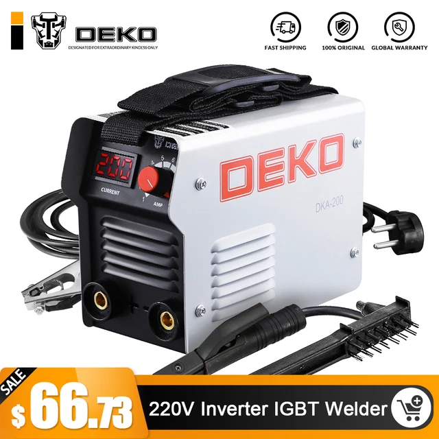 DEKO DKA серии DC инверторный Сварочный аппарат 220 В IGBT ММА сварочный аппарат 120/160/200/250 Amp для дома начинающих легкий эффективный