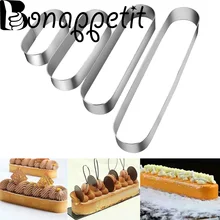 1 шт. 4 размера нержавеющая сталь мини длинный овальный мусс кольцо форма для торта выпечка Tiramisu кухня Выпечка DIY Кондитерские инструменты