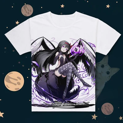 Горячая ТВ-анимация Puella Magi Madoka Magica юбка, футболка с короткими рукавами крутая юбка летняя юбка для маленьких девочек с О-образным вырезом, повседневные футболки, топы - Цвет: 09