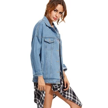 Bf Wind осень зима женская джинсовая куртка Винтаж Харадзюку негабаритных Свободные женские джинсы пальто сплошной тонкий Chaqueta Mujer SUN124