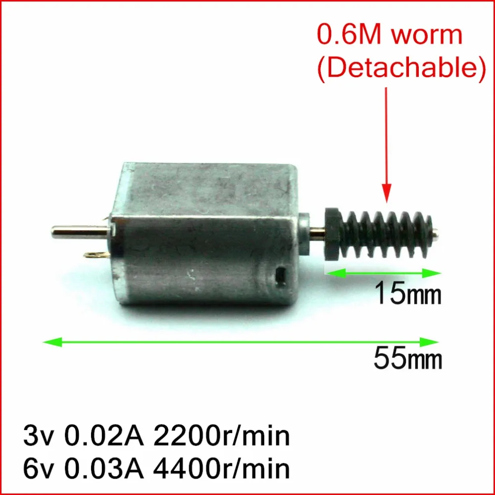 2X Double shaft worm FK130SH micro dc model motor,DIY 0.6 module worm