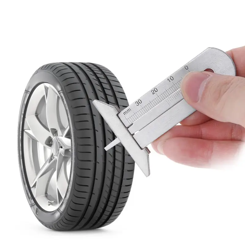 

Stainless Steel Tyre Tread Depth Gauge 0-30mm Caliper Depth Measurement Tool