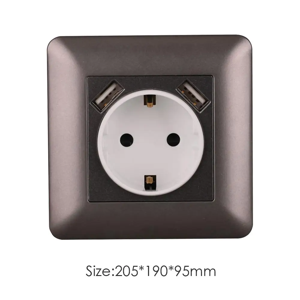 86 Type Wall Touch Panel Wall Socket Double USB Port Electrical Sockets