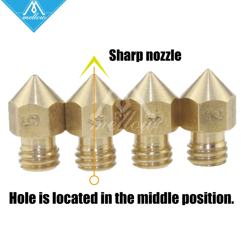 Reprap i3 3D طابعة MK8 الطارد M6 الخيوط النحاس فوهة 0.1 مللي متر-0.5 مللي متر رئيس ل 1.75 مللي متر creality cr-10 Anet A8 J-رئيس البثق