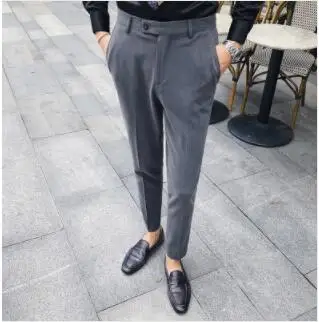 Light Grey Мужские Платье Брюки Азиатский размер 29 30 31 32 33 34 35 брюки мужские 8 цветов выбор мужские брюки - Цвет: Light Grey