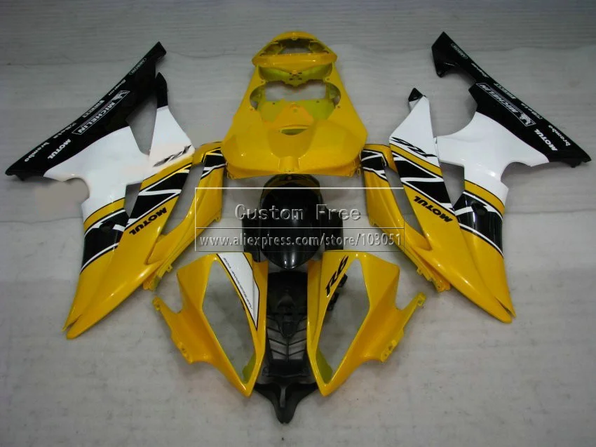 Литья под давлением новые мотоциклетные обтекателя комплект для YAMAHA YZF R6 2008 2009-2014 YZFR6 желтый белый черный 08-13 14 обтекатели комплект JL71