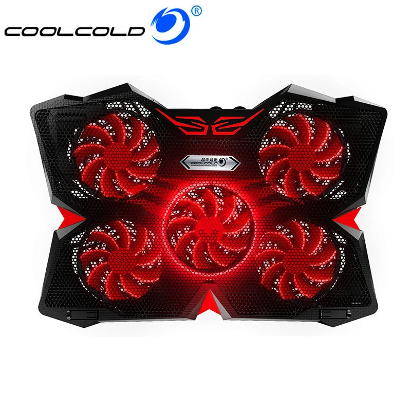 

Laptop cooler cooling pad Five cooling Fans 2 USB Ports Adjustable Laptop Cooling Pad Notebook Stand for macbook air/pro 12-17"