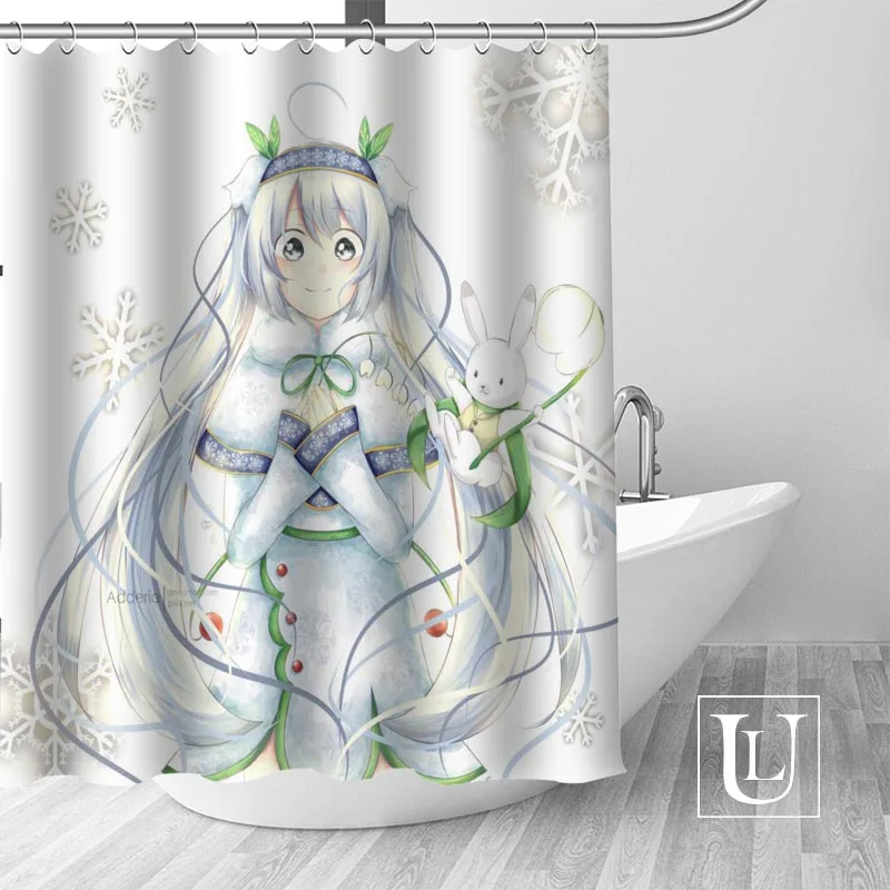 shower curtain Водонепроницаемая занавеска для ванной комнаты s Современная Снежная Мику занавеска для душа полиэфирная Ванна Экраны Регулируемая штора - Цвет: shower curtain
