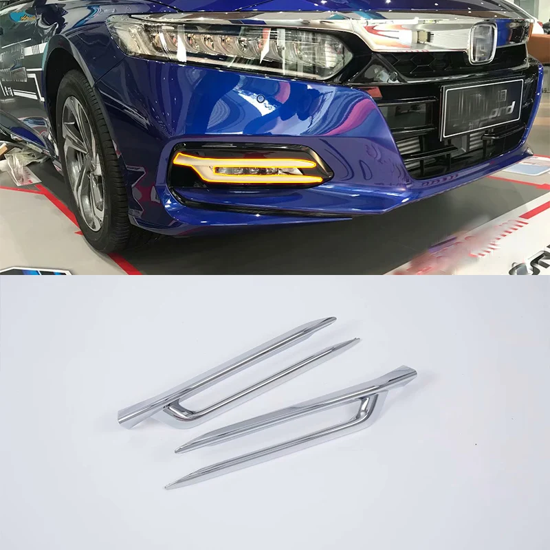 

Car body kits ABS chrome front foglight cover Car Sticker For HONDA ACCORD 2018