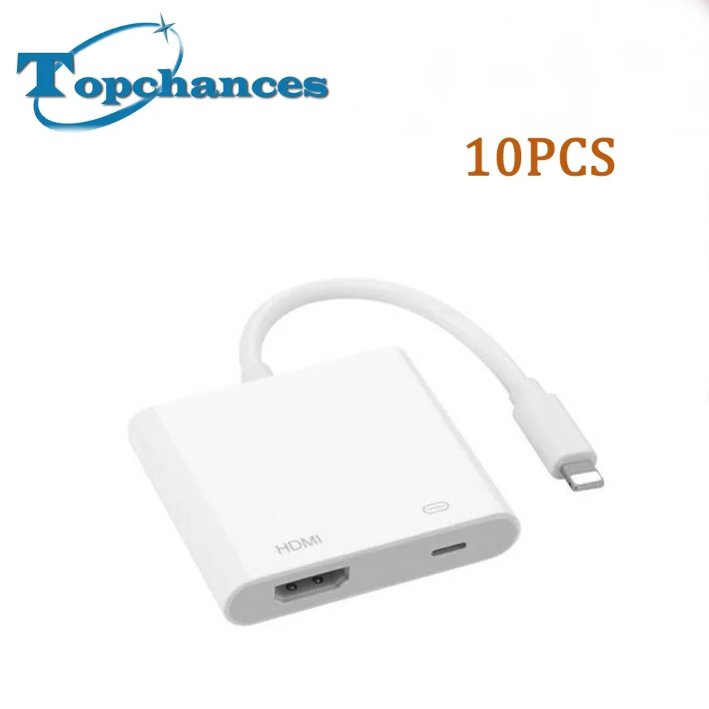 Оптовая продажа 10 шт. мини адаптер для Lightning AV HDMI/HDTV TV цифровой кабель iPhone 5 5S 6 6s 7