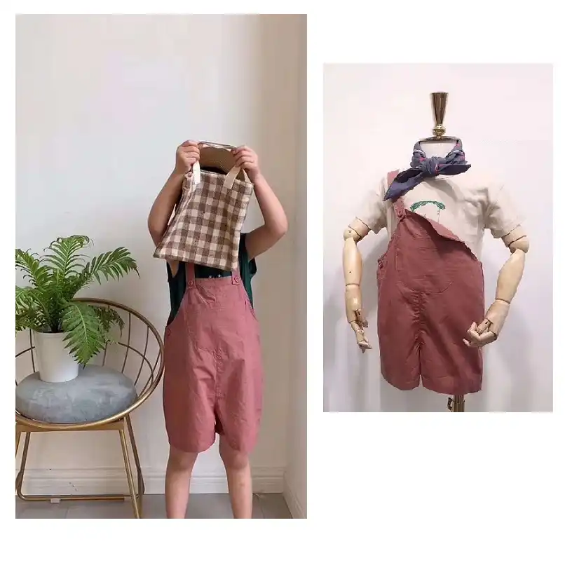 red dungarees baby boy