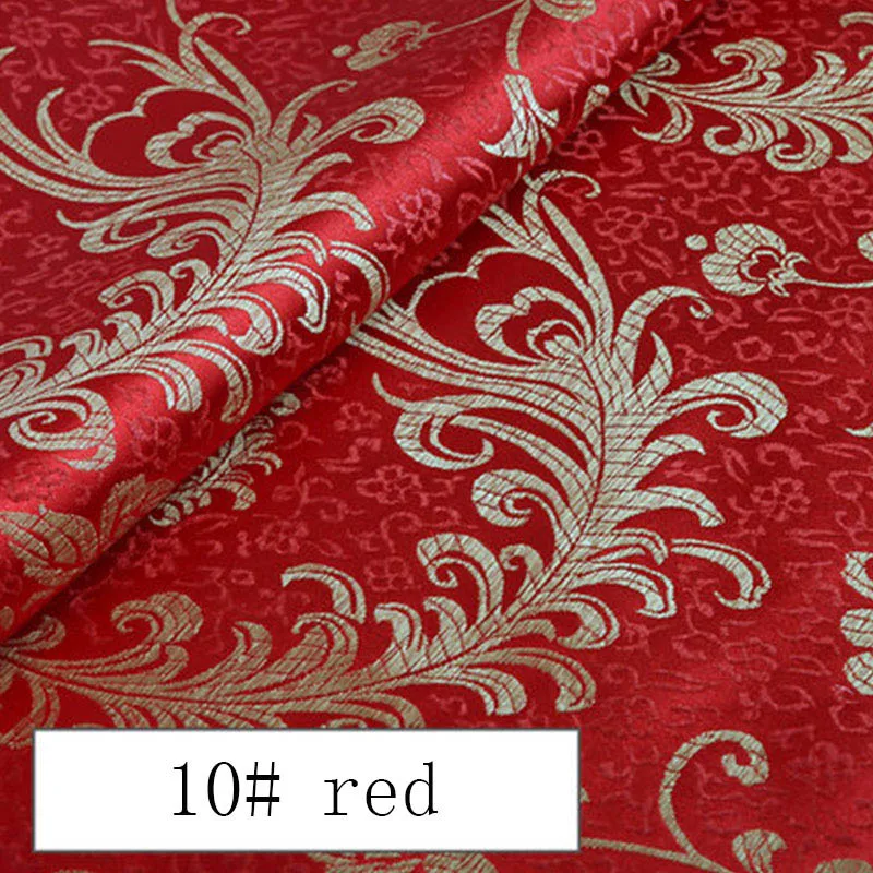 1 шт. 50 см* 90 см Толстая китайская парча атласная ткань свадебная атласная ткань для шитья и украшения - Цвет: No.10 red
