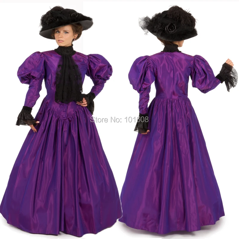 

Customer to order!19 century Purple Taffeta Vintage costume Victorian dresses Marie Antoinette dresses Renaissance dress HL-132