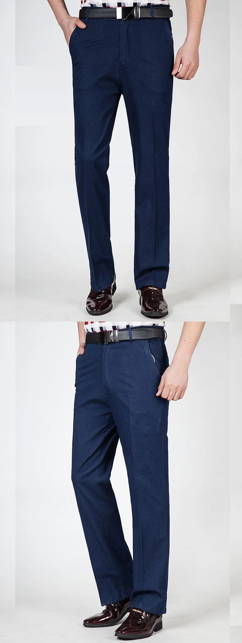 Плюс большие размеры 5XL мужские джинсы повседневные штаны Классический Бизнес Высокая талия Формальная работа длинные штаны Летние slim fit