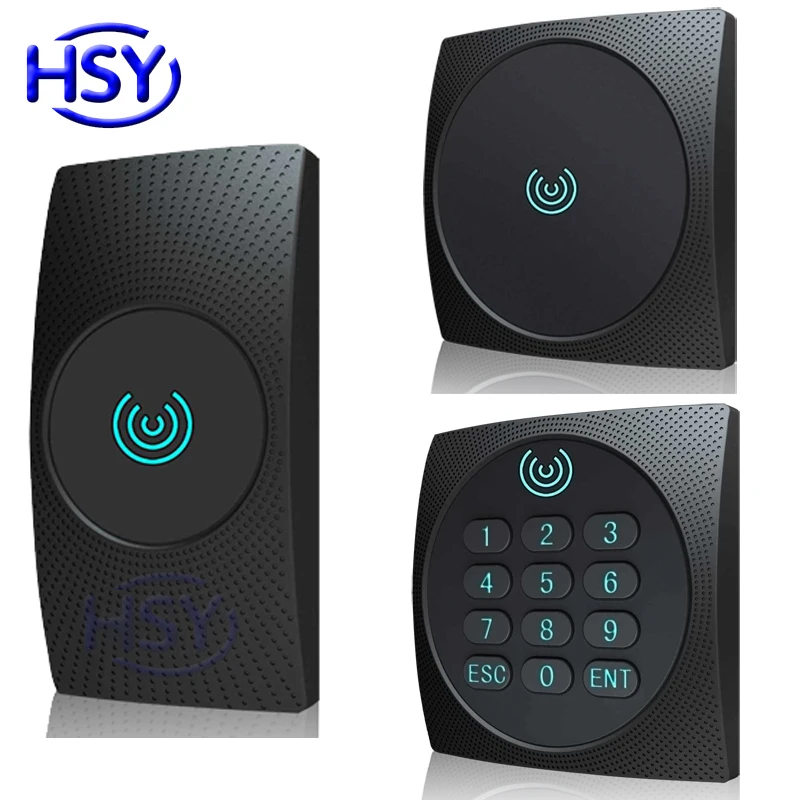 

HSY 125Khz RFID Proximity EM ID Card Reader Waterproof Access Control Wiegand26 Keyfob Tag Cards Keypad Readers