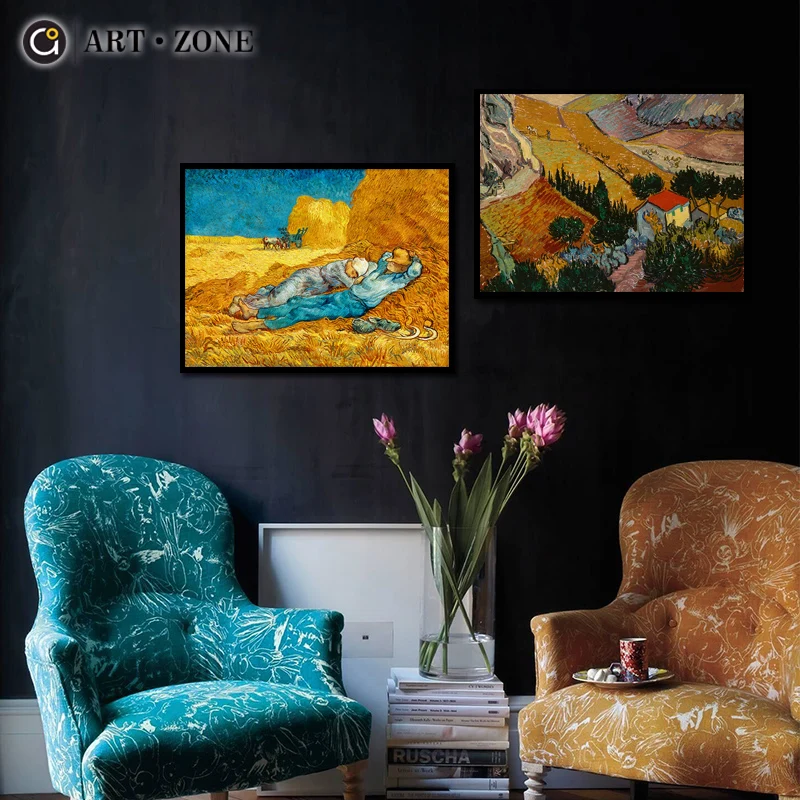 

ART ZONE Nordic Rural Pastoral Painting Vincent Van Gogh Wall Art Print Canvas Poster Vincent Van Gogh Home Decor Painting