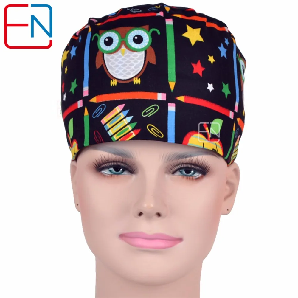 Hennar хирургические шапочки маски для Для Женщин больницы стоматологическая клиника 100% хлопок Медицинский шапки хирургические шапочки
