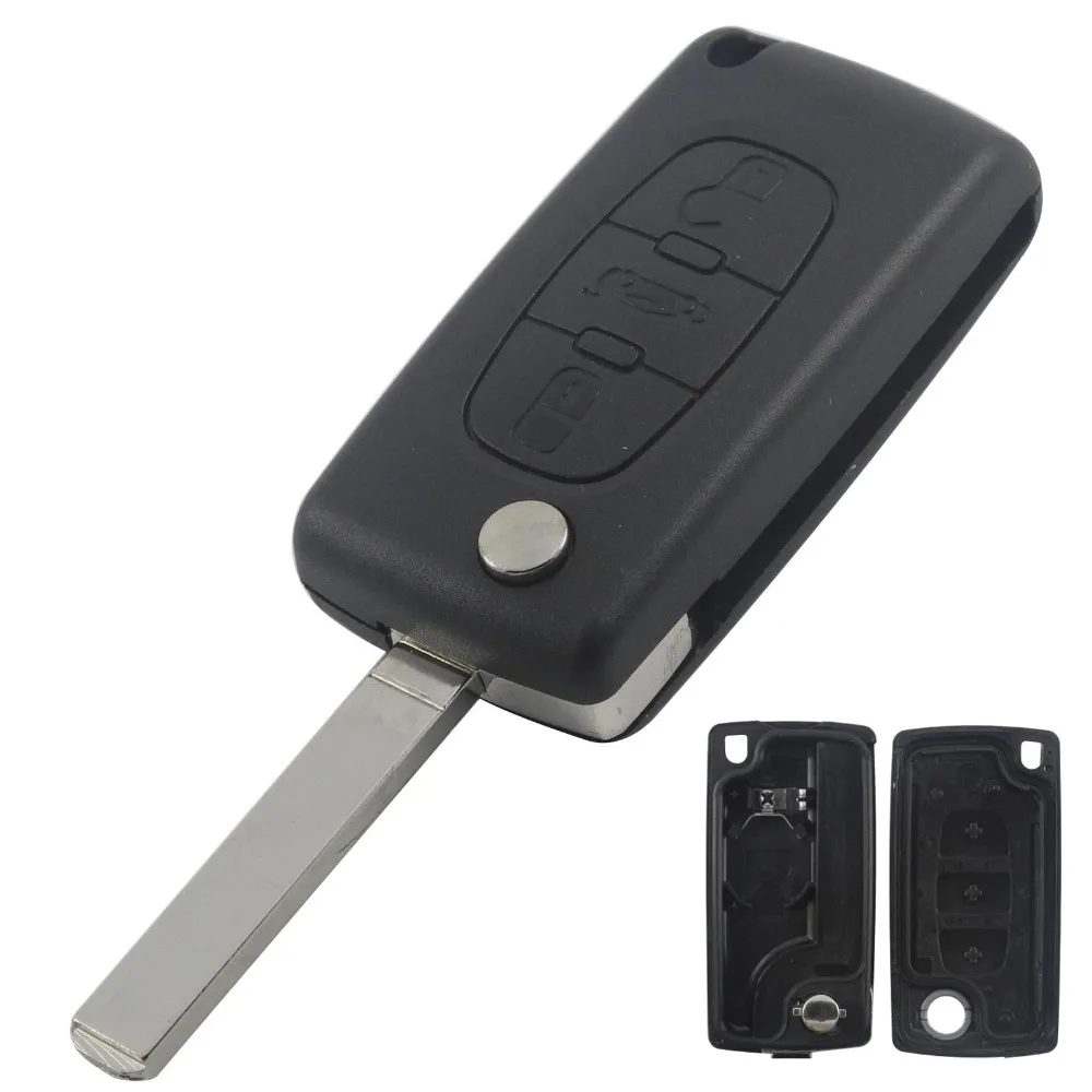 

jingyuqin CE536 VA2 3 Buttons Flip Remote Car Key Shell Cover Case For CITROEN C3 C4 C5 C6 For Peugeot 307 308 407 607