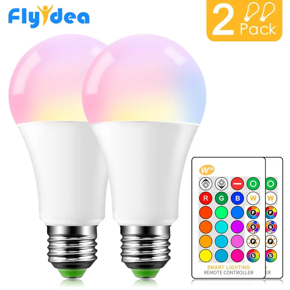 

Magic LED Light Bulb IR Remote Control E27 Color Change Dimmable 220V 110V Decorative 15W RGB+White Smart Home Lighting Lamp